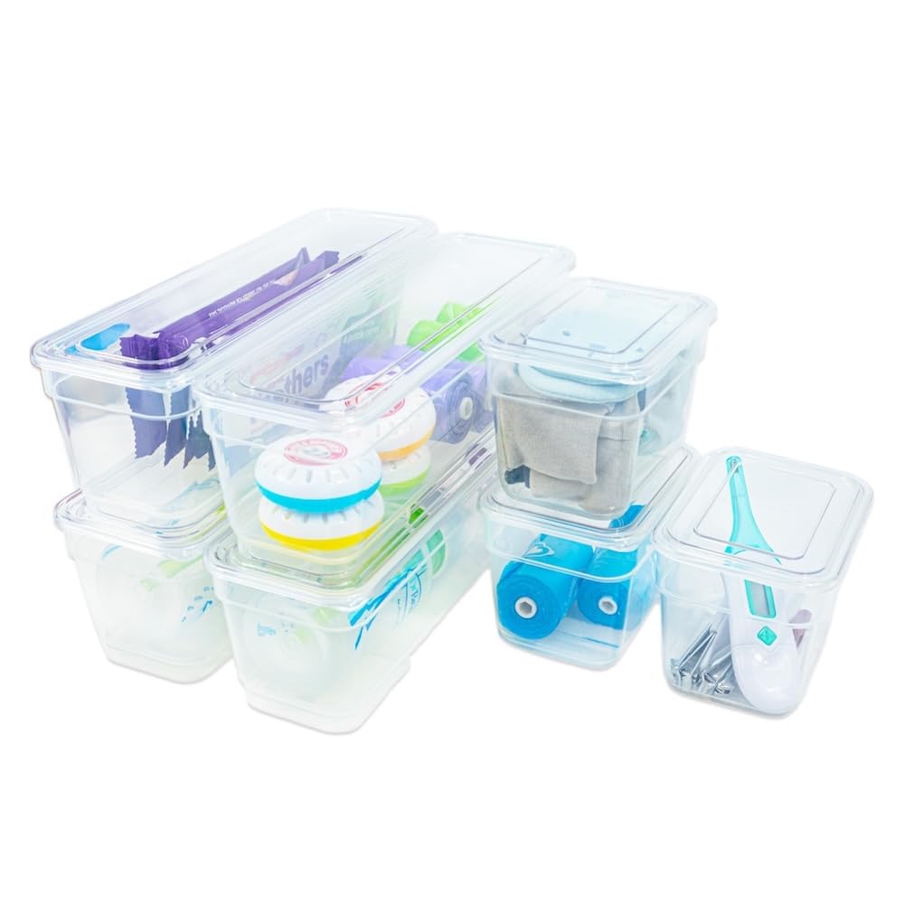 AB Designs 8 Pack Storage Bins with Lids