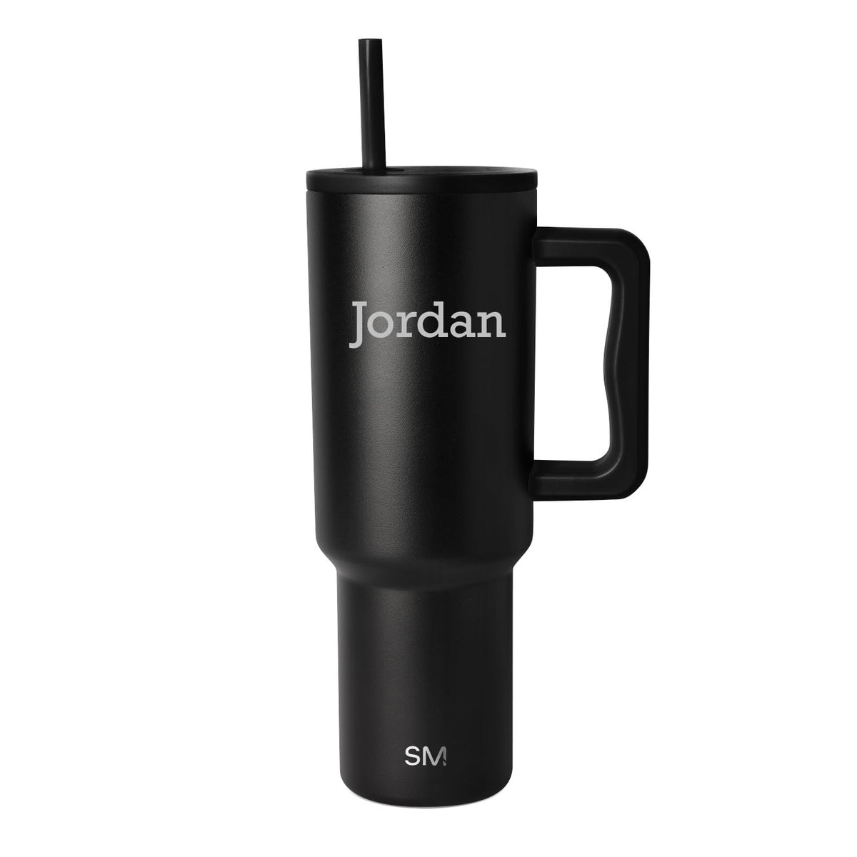 Personalized Tumbler with Handle and Straw