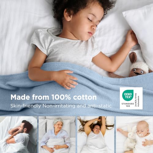 GentleSoft 100% Cotton Blanket Queen Size for Bed