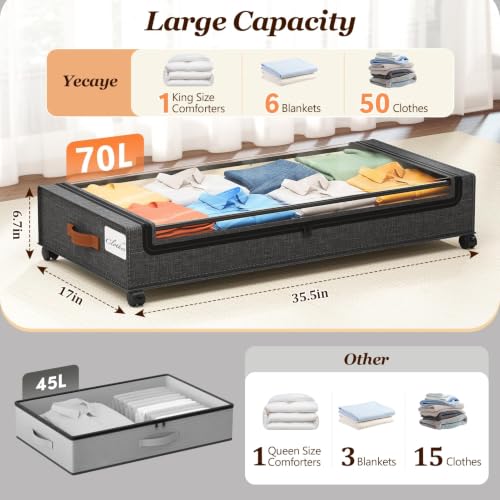 70L Under Bed Storage with Wheels (2 Count)