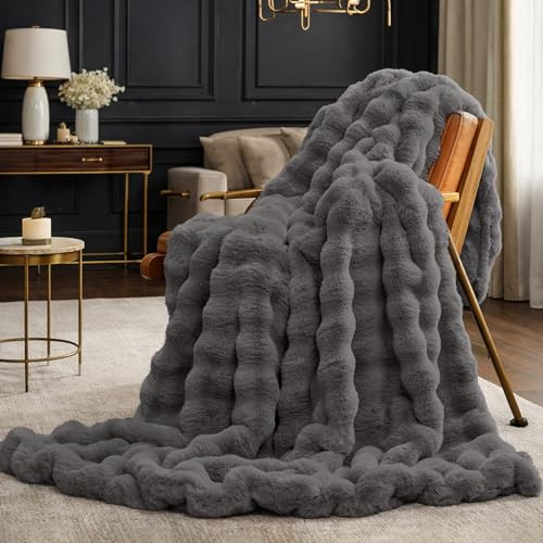 Faux Fur Bubble Throw for Couch