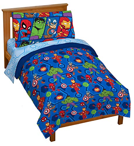 Marvel Avengers Toddler Size Comforter Set 4 Piece Kids Bedding