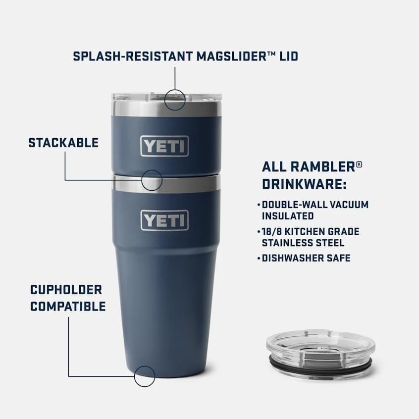 Rambler Cup Vacuum Insulated Stainless Steel Stackable Cup with Magslider Lid