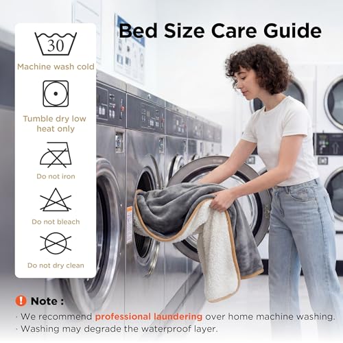 Waterproof Blanket for Bed Soft Sherpa Fleece Throw