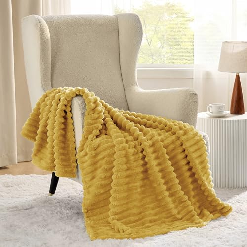 Soft Yellow Throw Blanket for Couch Decor Gifts 50"x60"
