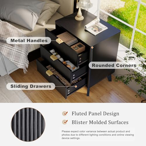 Fluted Nightstand Set of 2
