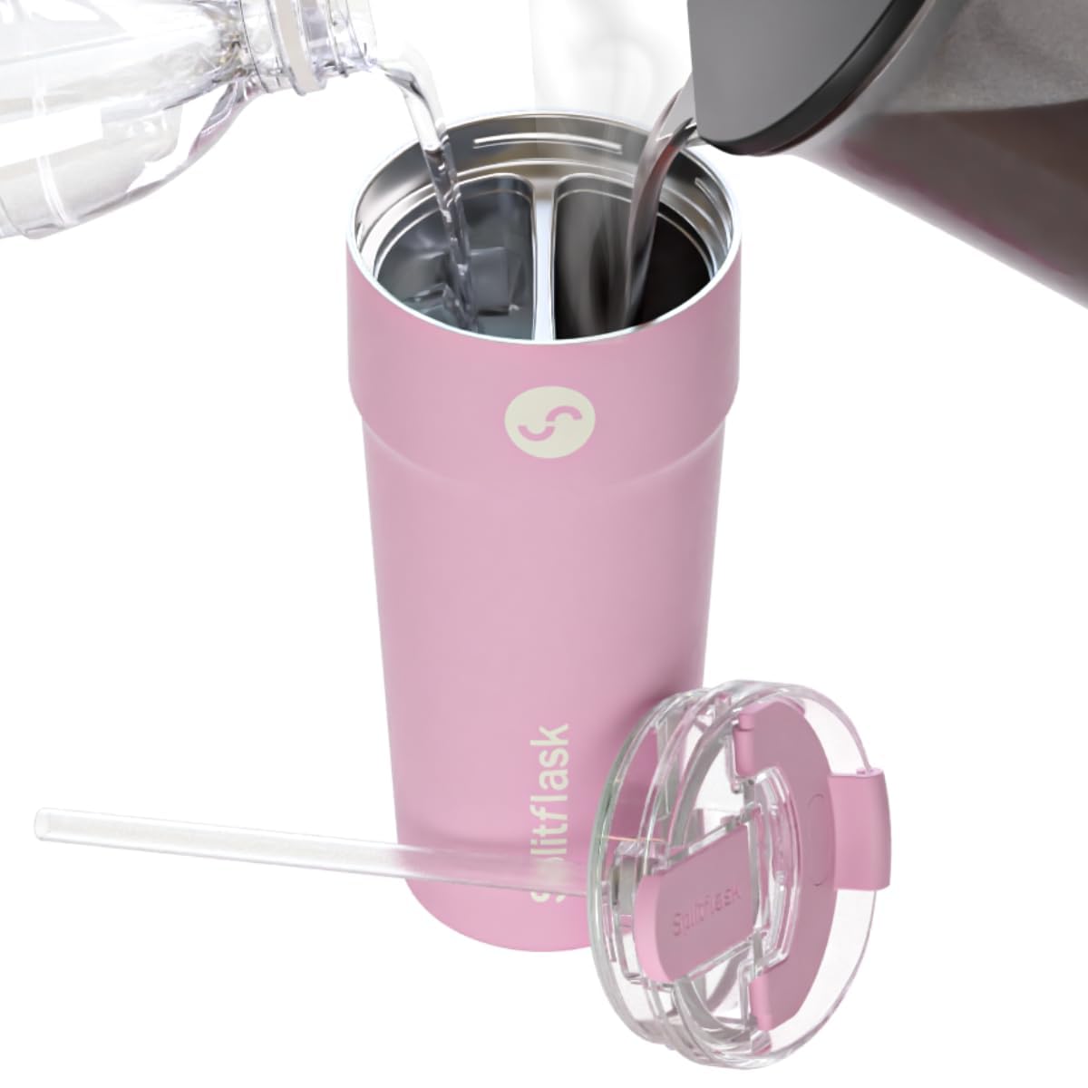 Dual‑Chamber 30‑oz Travel Mug