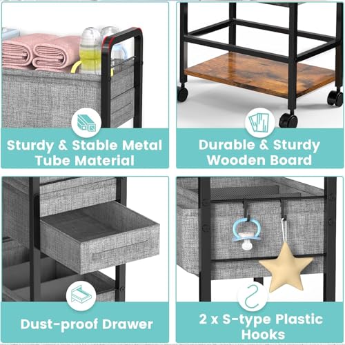 2In1 Baby Diaper Caddy & 4