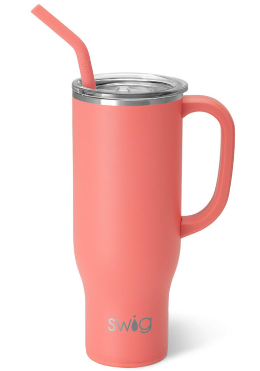 30oz Insulated Mega Mug with Handle & Straw