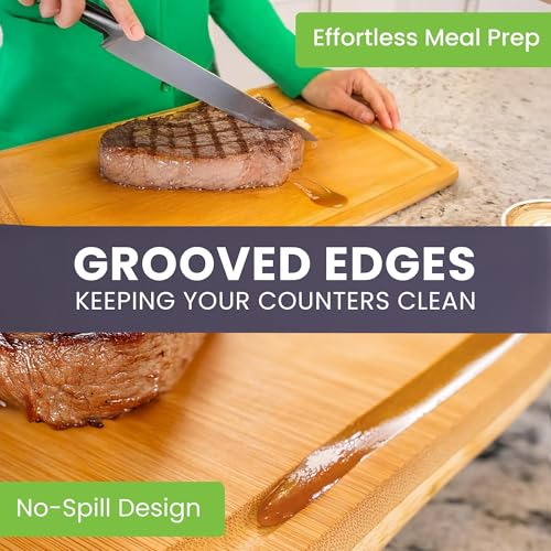 Extra Large Bamboo Cutting Board Set of 2