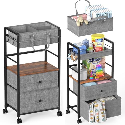2IN1 Baby Diaper Caddy Organizer & 4