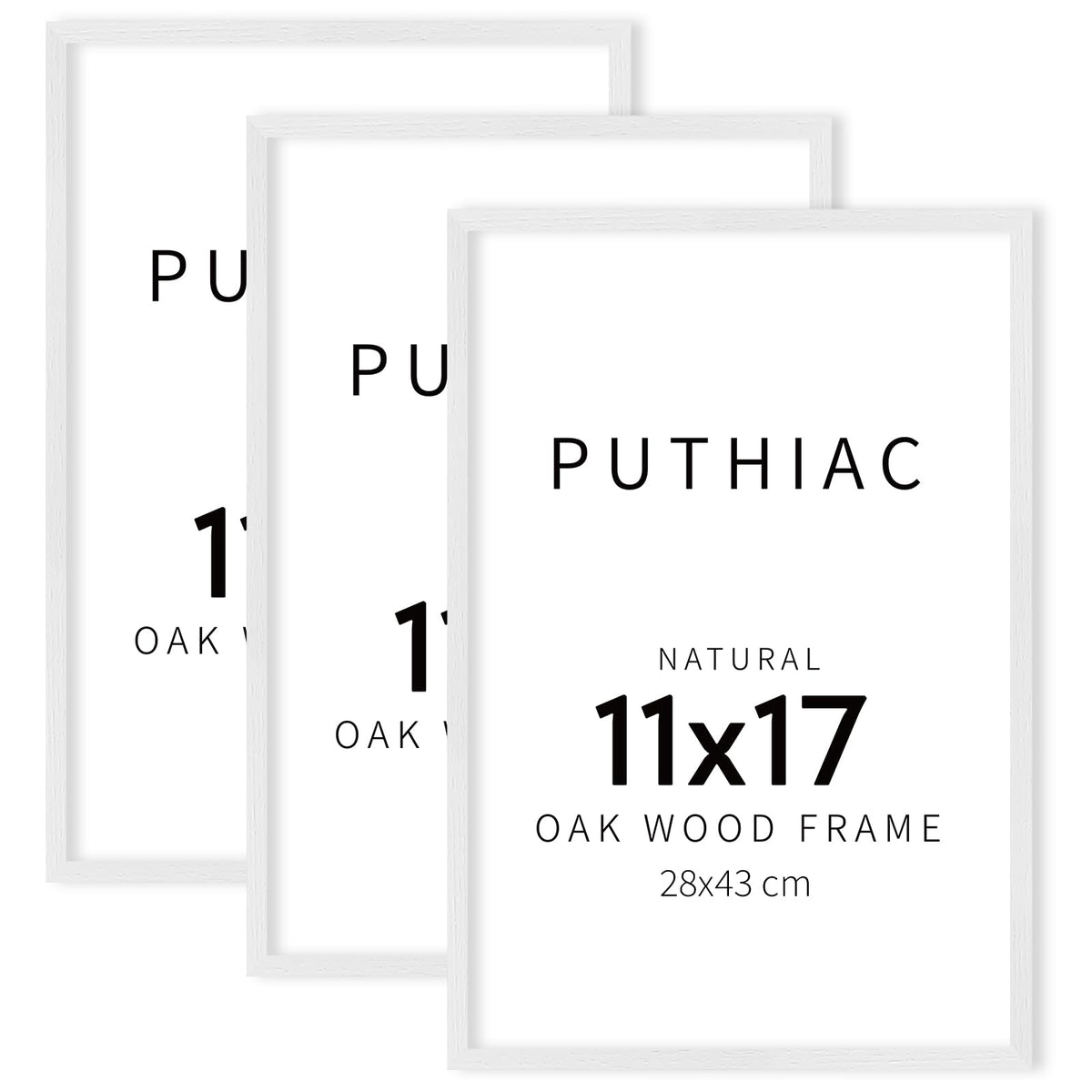 11x17 Solid Oak Wood Picture Frames (3 Count)