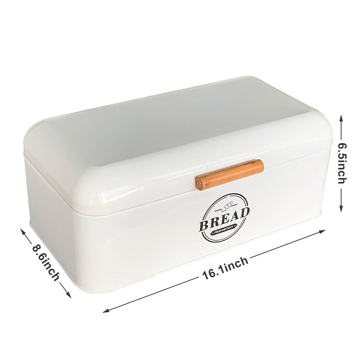 Large White Bread Box with Lid