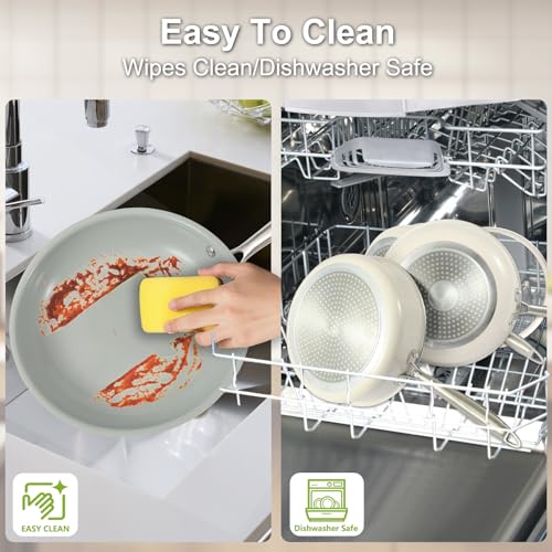 5 Piece Ceramic Nonstick Pots and Pans