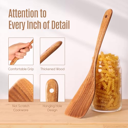 Wooden Cooking Utensils Set with Holder