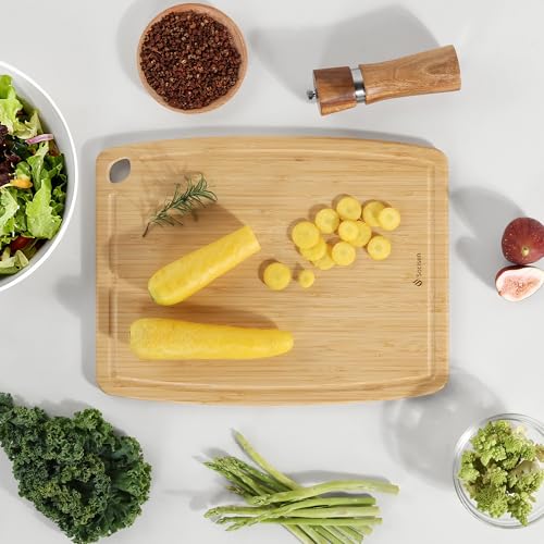Lightweight Durable Bamboo Cutting Board with Non