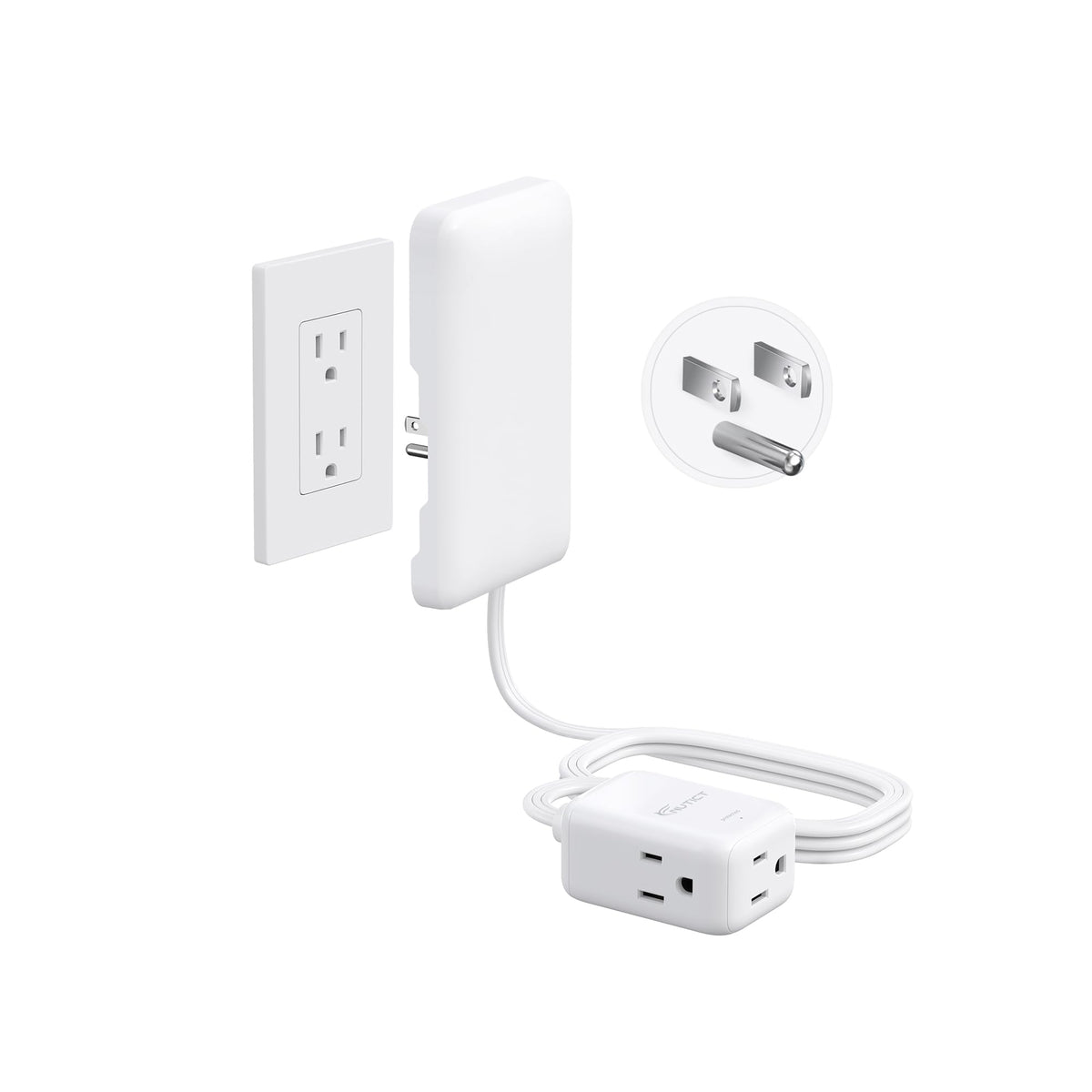 6FT Flat Plug Extension Cord with Ultra