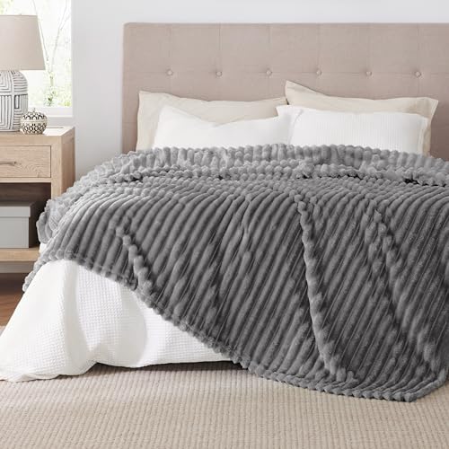 Soft King Size Blankets for Bed Frost Gray 108"x90"