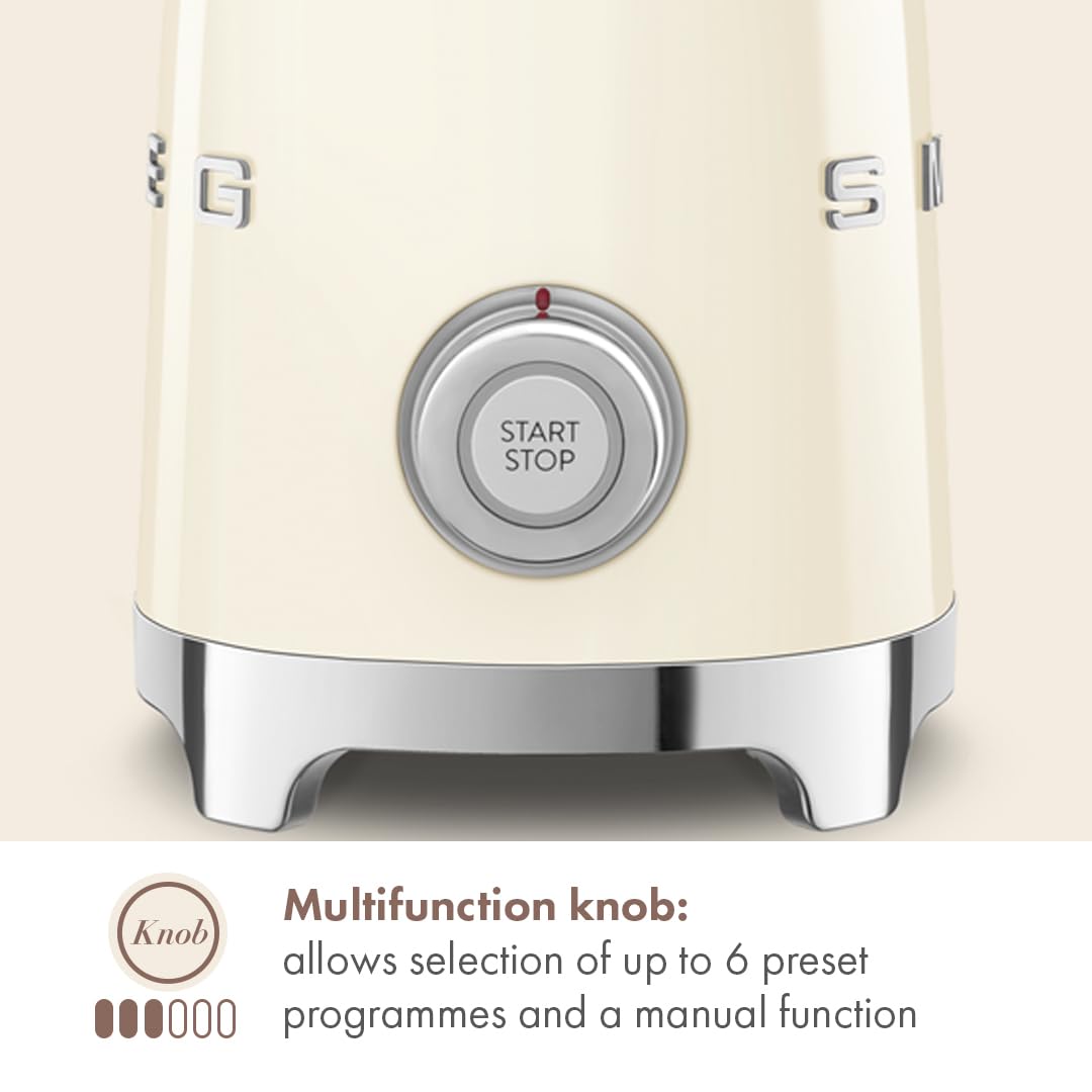 Retro 50's Style Milk Frother with 2 Disks 6 Preset Programs Hot or Cold Frothing and Induction Heating