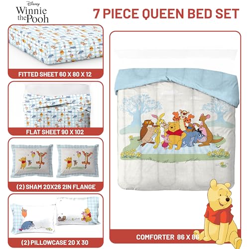 Disney Winnie The Pooh Queen Comforter Set 7 Piece Kids Bedding