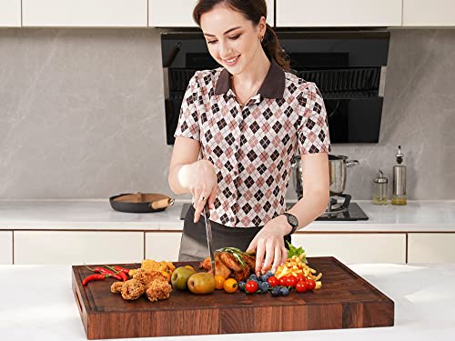 Extra Large Walnut Wood End Grain Cutting Board 24x18x2" Cut Block