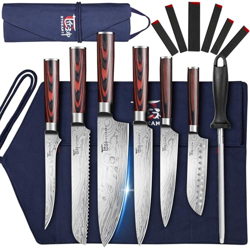 14pcs Chef Knife Set with Roll Bag (14 Count)