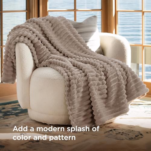 Soft Twin Blanket for Bed Decor Gifts Light Brown 60"x80"