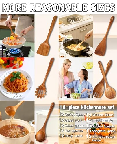 Wooden Spoons for Cooking (10 Count)