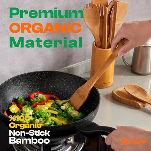 Dark Bamboo Wooden Spoons for Cooking 3 (3 Count)