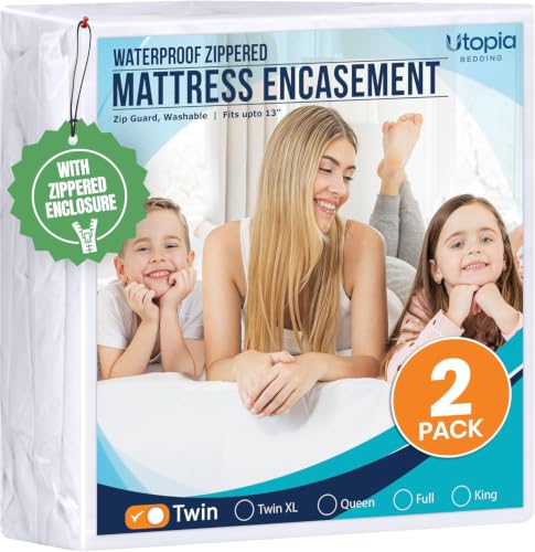 Mattress Protector Zippered Twin Size (2 Count)