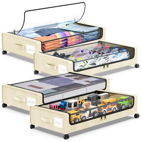 Under Bed Storage with Wheels (4 Count)