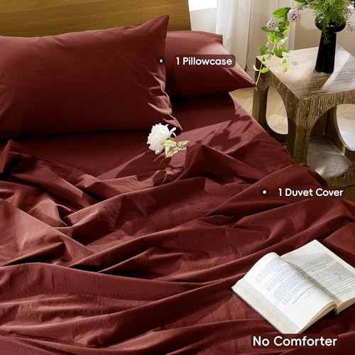 Duvet Cover Set 100% Washed Cotton Linen Like Twin