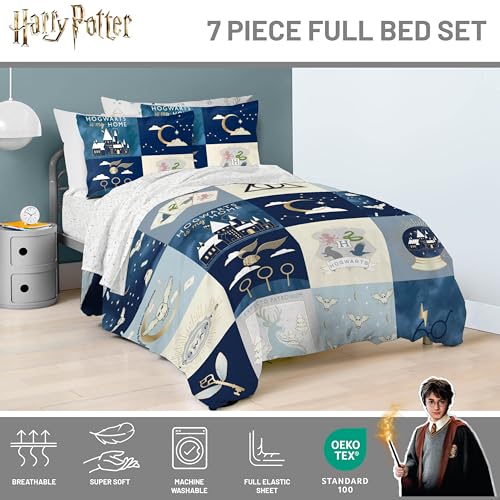 Harry Potter Full Comforter Set 7 Piece Soft Hogwarts Bedding