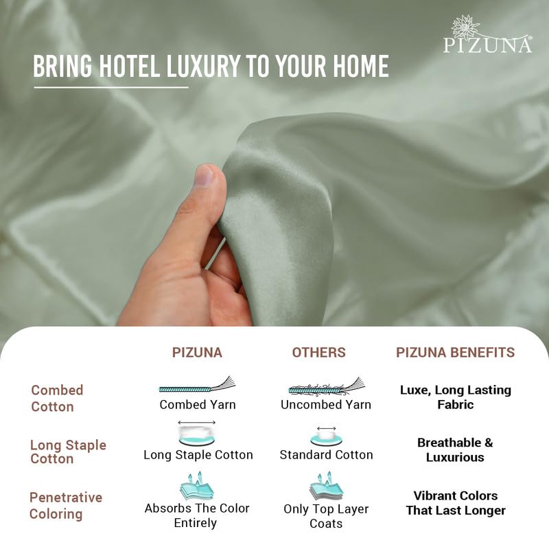 Cotton Cal King Fitted Sheet + 2 Pillowcases Set 400TC Sea Foam