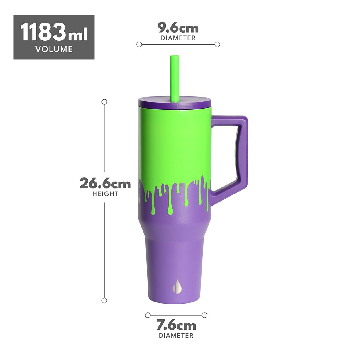Spill Proof 40oz Insulated Tumbler with Handle & Straw Travel Mug