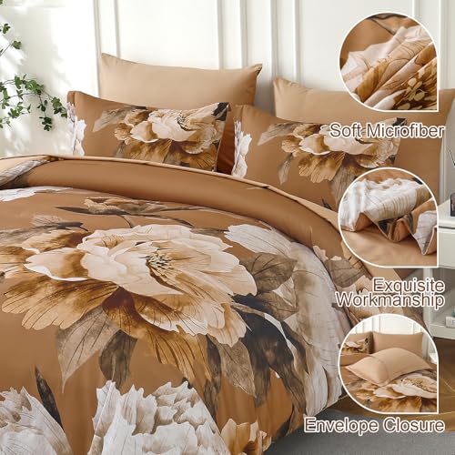 Brown King Size Comforter Set 7 Piece Bed in a Bag
