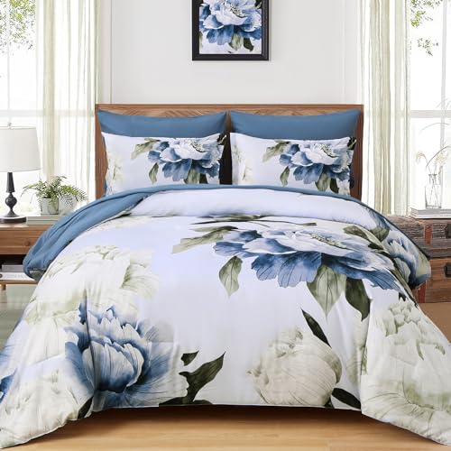 Blue King Size Comforter Set 7 Piece Bed in a Bag King