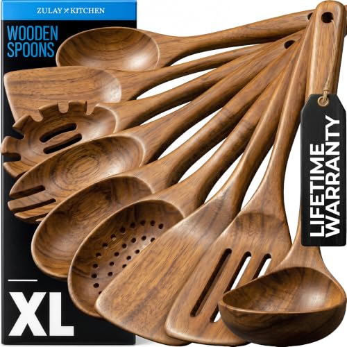 9 Piece Teak Wood Cooking Utensil Set (9 Count)