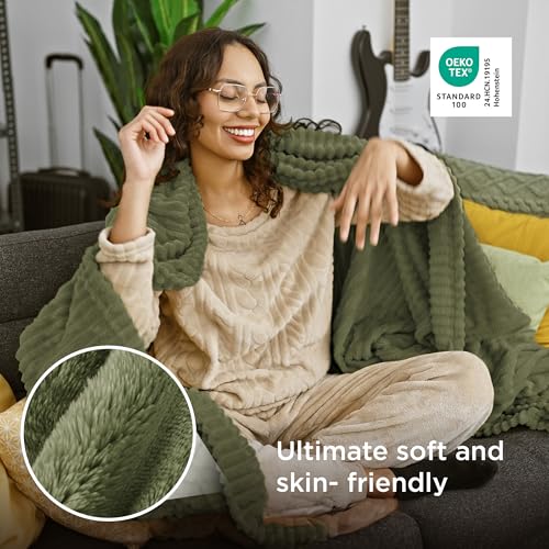 Soft Twin XL Blanket for Bed Dorm Moss 66"x90"