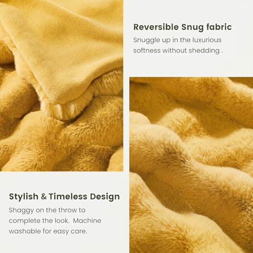 Faux Fur Throw Blanket for Couch