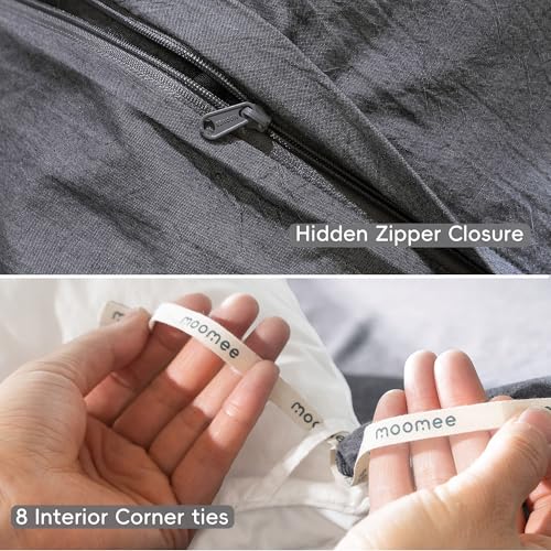 Duvet Cover Set 100% Washed Cotton Linen Like King