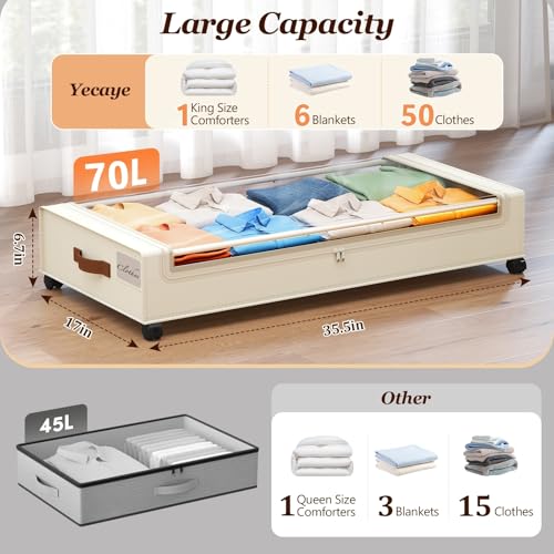 Under Bed Storage with Wheels 2 Pack (2 Count)