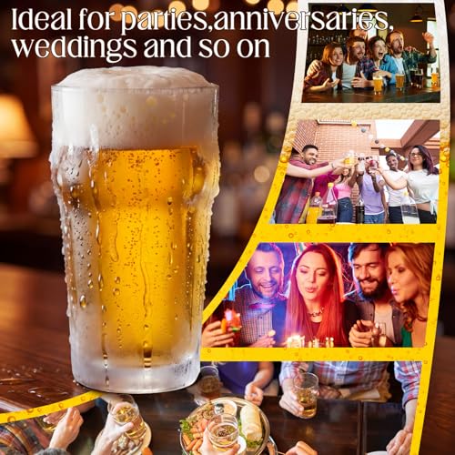 16 oz Pint Beer Glasses Set Pint Bar Glasses Drinking (24 Count)