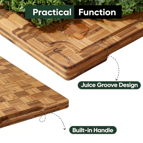 Bamboo Cutting Board Set of 2 Wooden Cutting Boards for Kitchen Wood (2 Count)