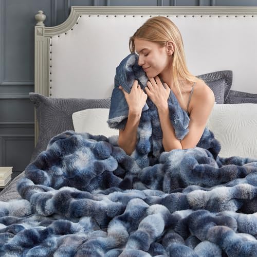 Faux Fur Throw Blanket for Couch
