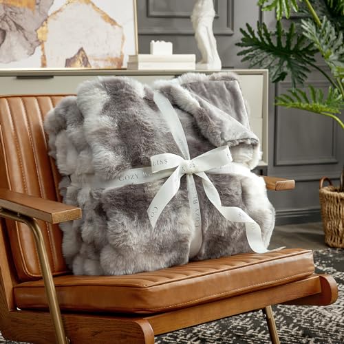 Faux Fur Throw Blanket for Couch
