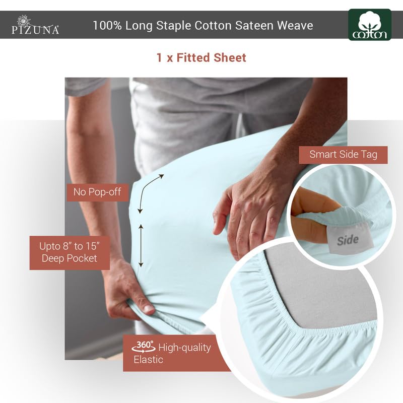 Pure 100% Cotton King Fitted Sheet