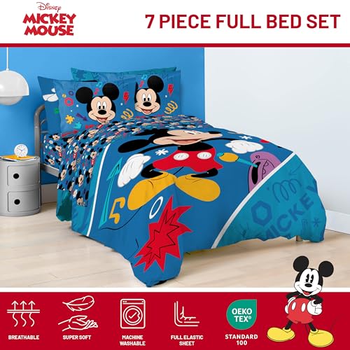 Disney Mickey Mouse Full Size Comforter Set 7 Piece Kids Bedding