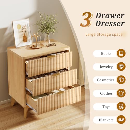 Fluted Nightstand Set of 2