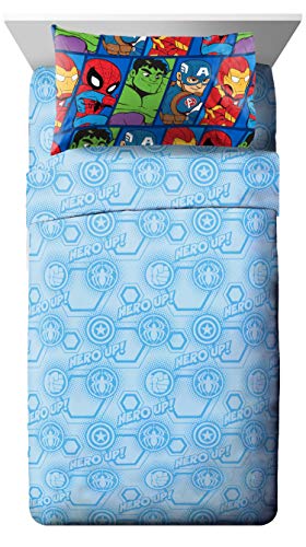 Marvel Avengers Twin Comforter Set 4 Piece Kids Bedding for Boys